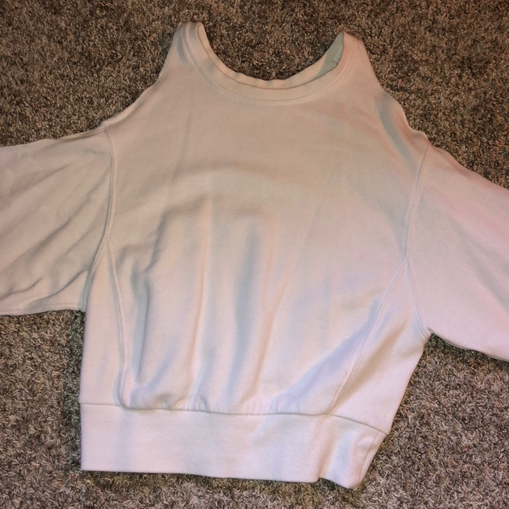 XS Garage white open shoulder sweater